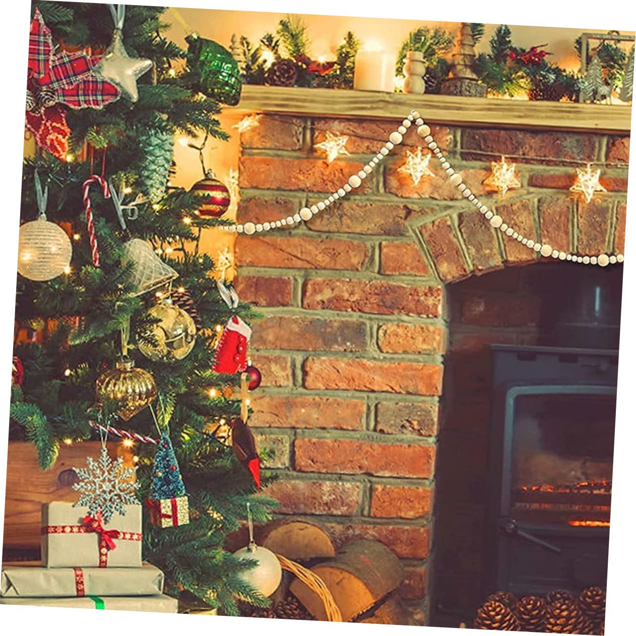 Alipis 4 Pz decorazione natalizia albero di Natale Decorazioni natalizie addobbi natalizi natale decorazioni corone natalizie ciondolo in stile natalizio ciondolo natalizio di legno