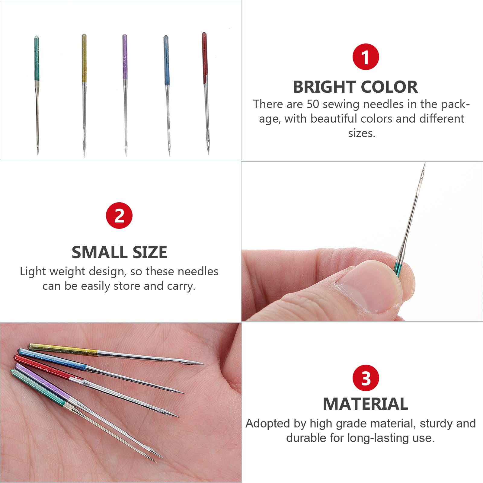 Ciieeo Agujas de Metal Accesorios Duraderos y Ligeros Aplicables para Máquina de Coser 50 para Costura en Telas Elásticas y Camisas en Hogar