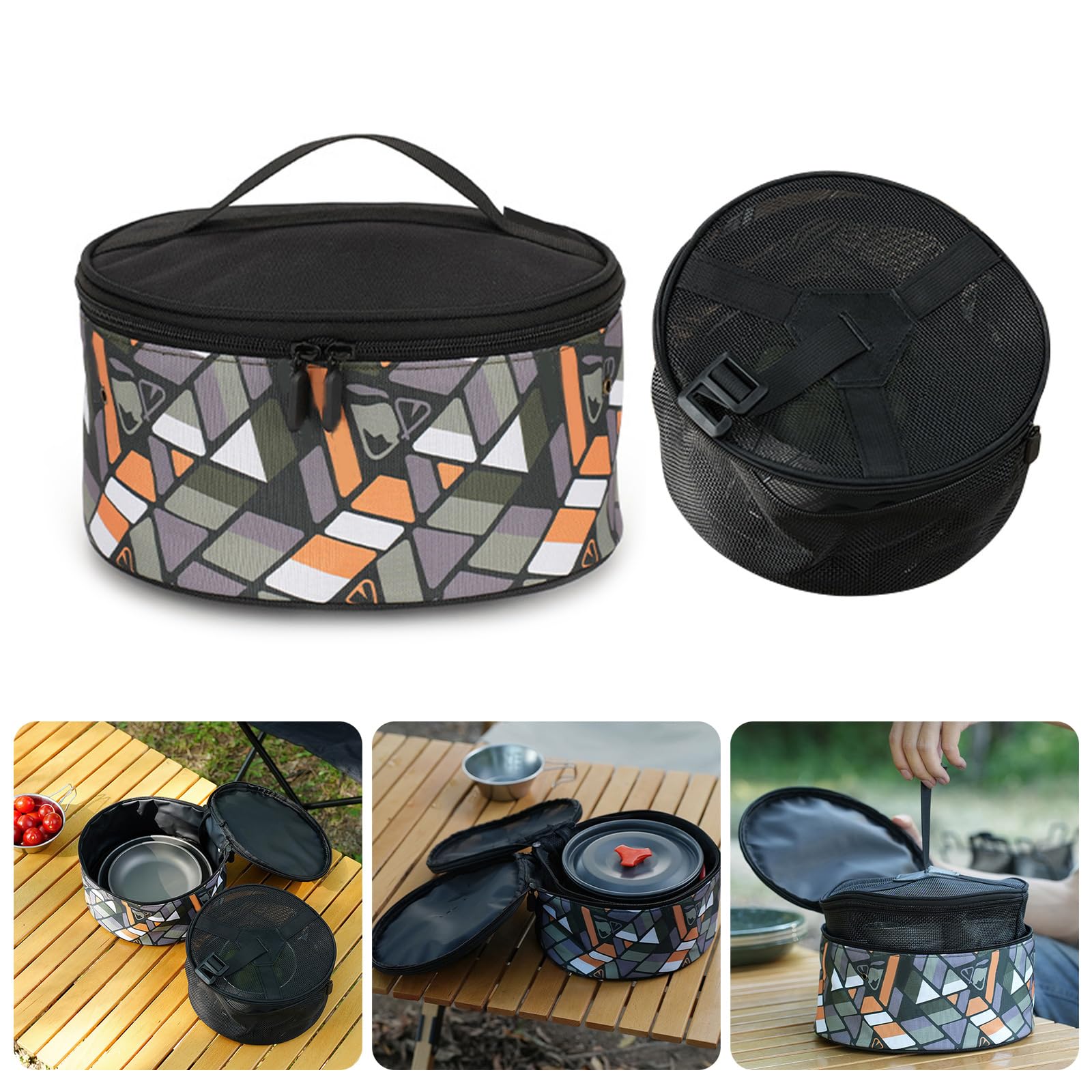 mioosho Camping Tableware Bag, Outdoor Hiking Plate Dish Bowl Storage Bag BBQ Dinnerware Organizersfor Picnics Camping Plate Bag