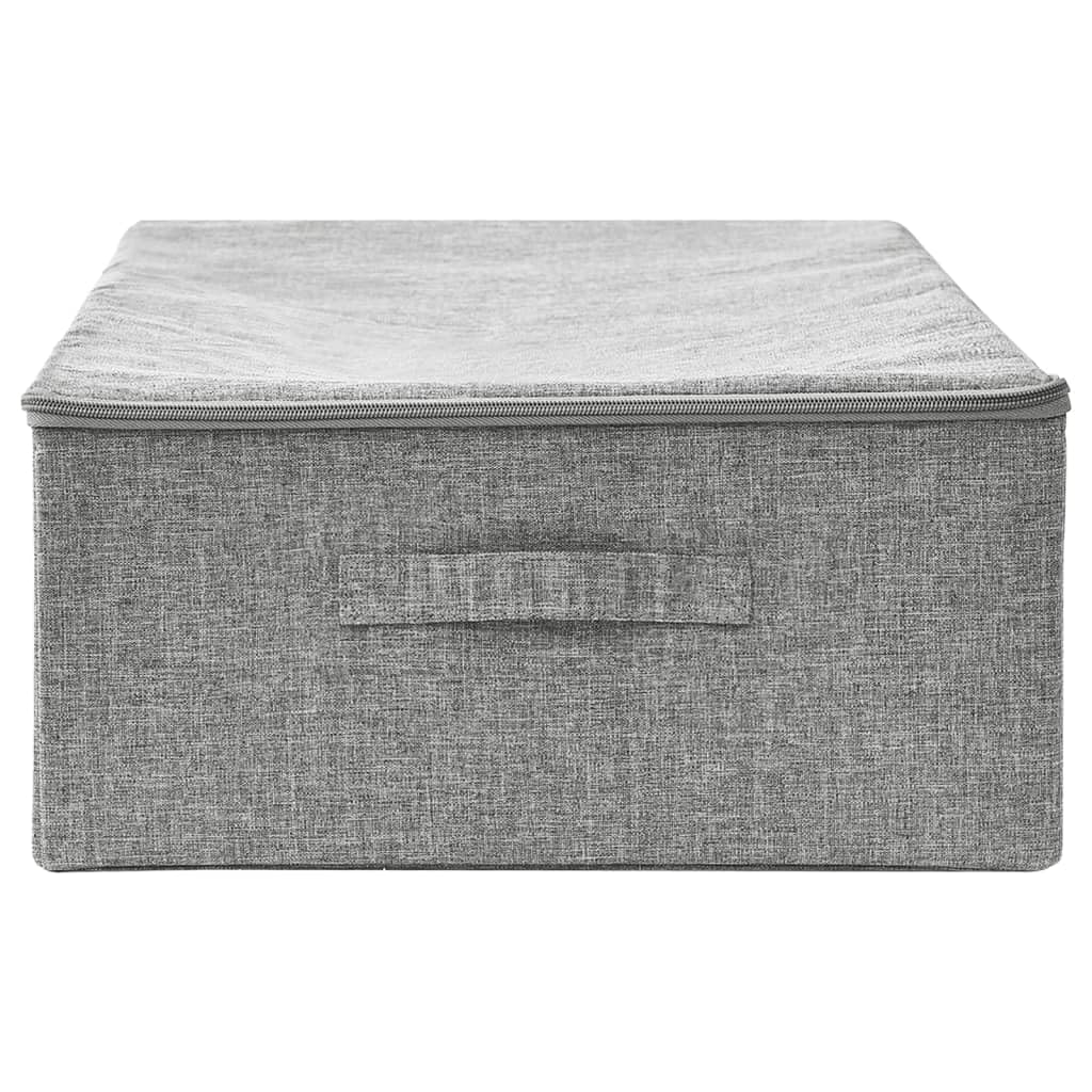 Faltbare Aufbewahrungsbox aus Stoff Grau 70x40x18 cm, mit Griff, platzsparend zusammenklappbar für Ordner Spielzeug Kleidung, Organizer Korb für Küche Bad Büro