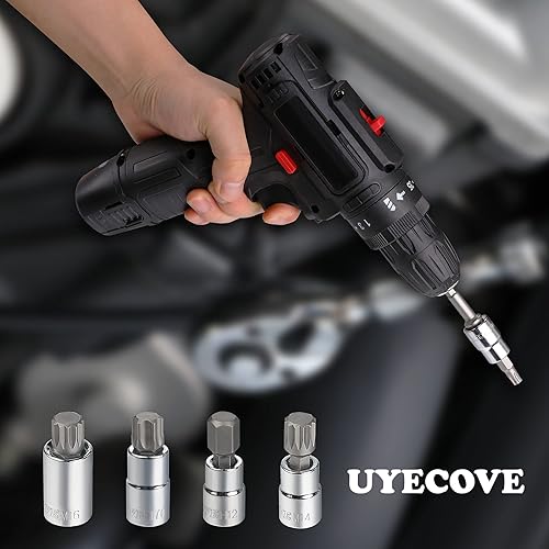 Miniatura 7 de UYECOVE Juego de llaves hexagonales, acero de aleación S2  Juego de llaves Allen de 32 piezas SAE y métricas de 0.079 in-0.748 in H564 pulgadas -34