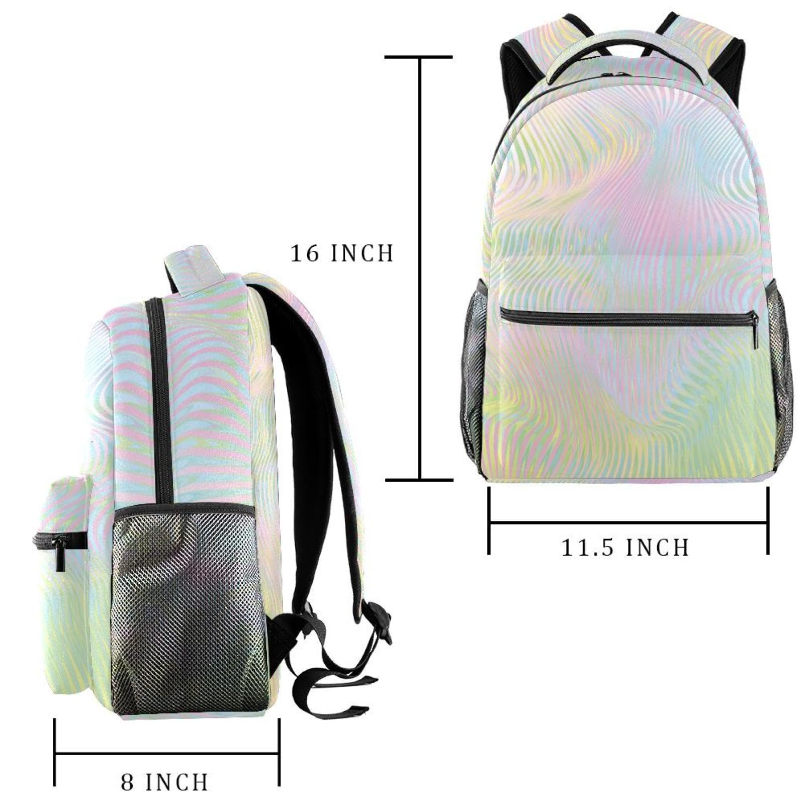 Zaino scolastico per uomini e donne, con linee colorate, da viaggio, per computer portatile, leggero, zaino casual per libri