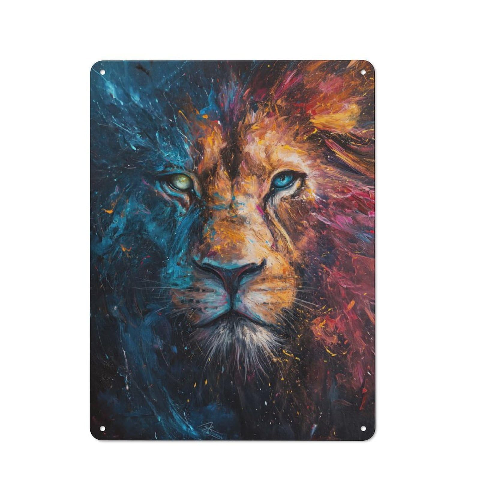 Junmoney Lion Painting Portrait For Man Cave Or Games Room, Retro Tin Sign 40X30cm, A Christmas Gift For People Styling Man Cave And Games Room