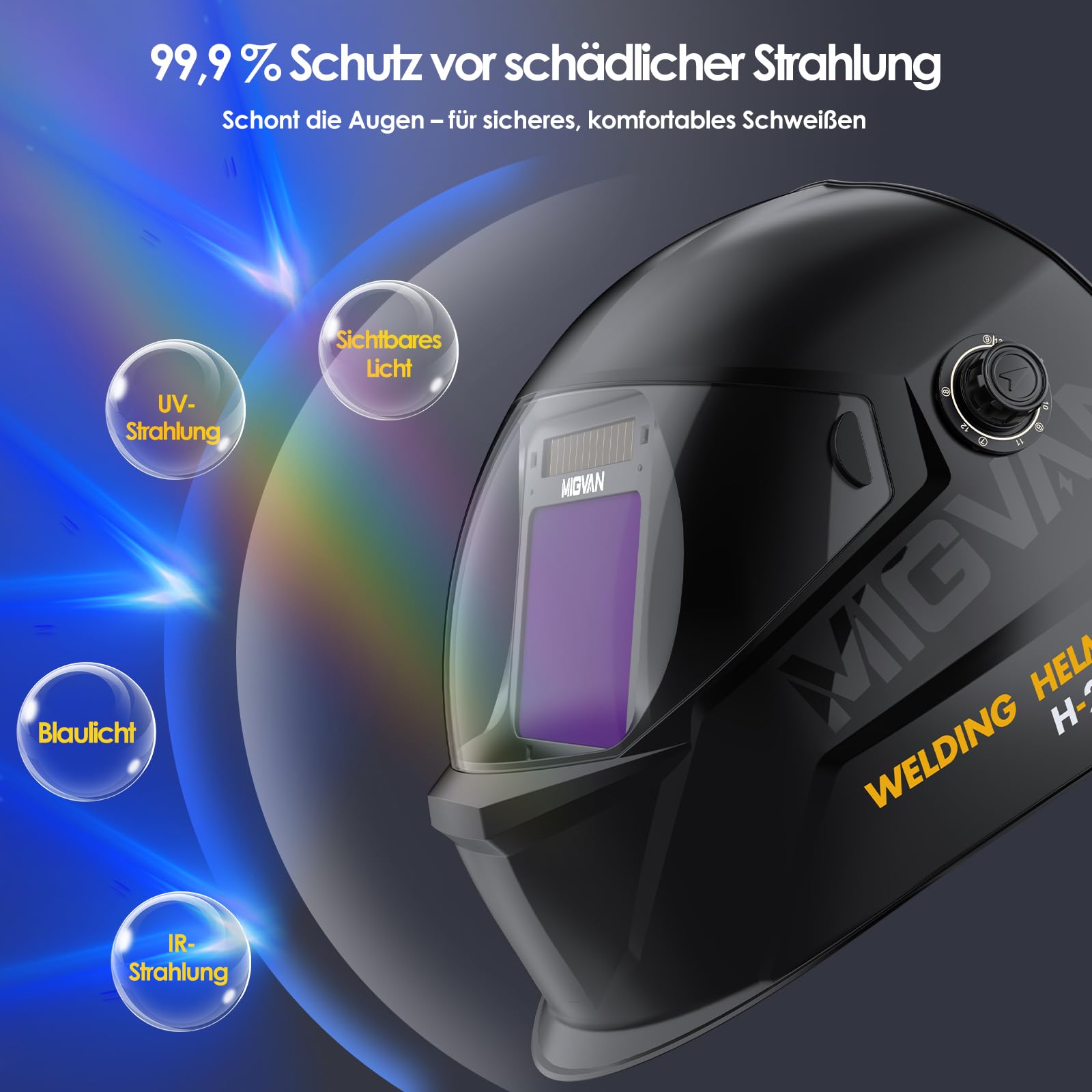Schweißhelm Automatik True-Color, Ultra-HD 100x82mm XL-Sicht H-21-G
