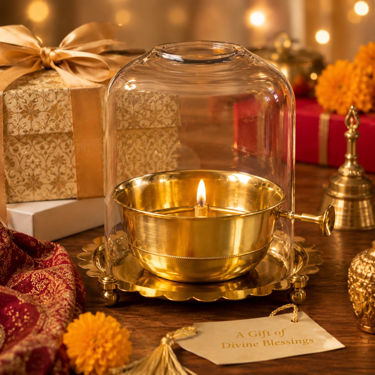 Brass Akhand Jyoth Diya - Diwali Pooja Lamp -6
