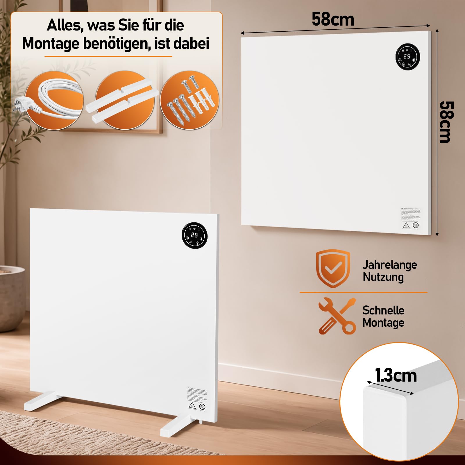 Chauffage infrarouge 400 W avec thermostat et télécommande, jusqu'à