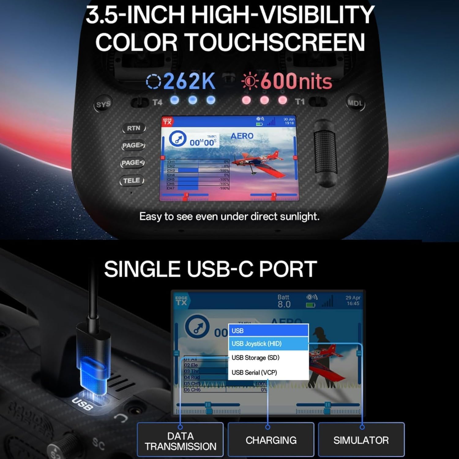 Radiomaster TX15 Max Radio Controller 16 Channel ELRS Transmitter, with AG02 CNC Hall Gimbals/3.5" IPS Touchscreen, Fits FPV Drones/Multirotors/RC Helicopter/Car Boats, Mode 2 (Red)