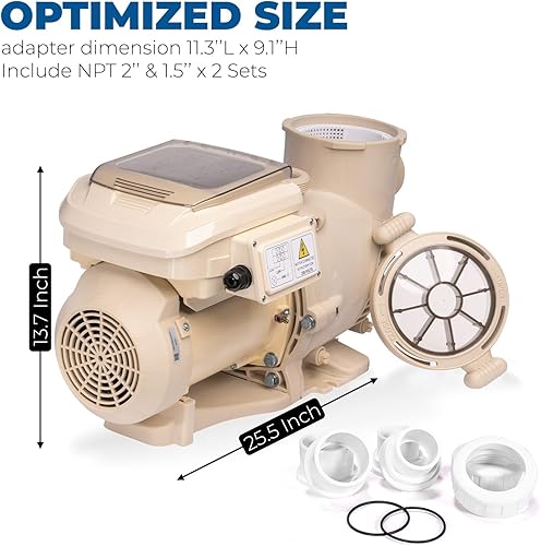 Miniatura 6 de XtremepowerUS 3.0HP SuperFlow Bomba de piscina de alta velocidad variable para piscina enterrada en el suelo de eficiencia energética 230V, 9,720GPH