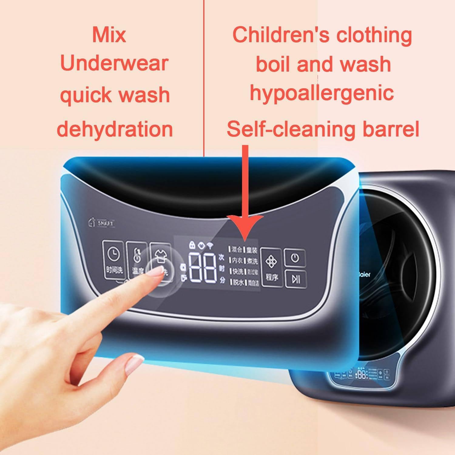 Lave-Linge à Chargement Frontal D'une Capacité De 3 Kg, Mini Machine à Laver, Machine à Laver à Tambour Murale, Pour Vêtements D'enfants, Sous-Vêtements, Chaussettes