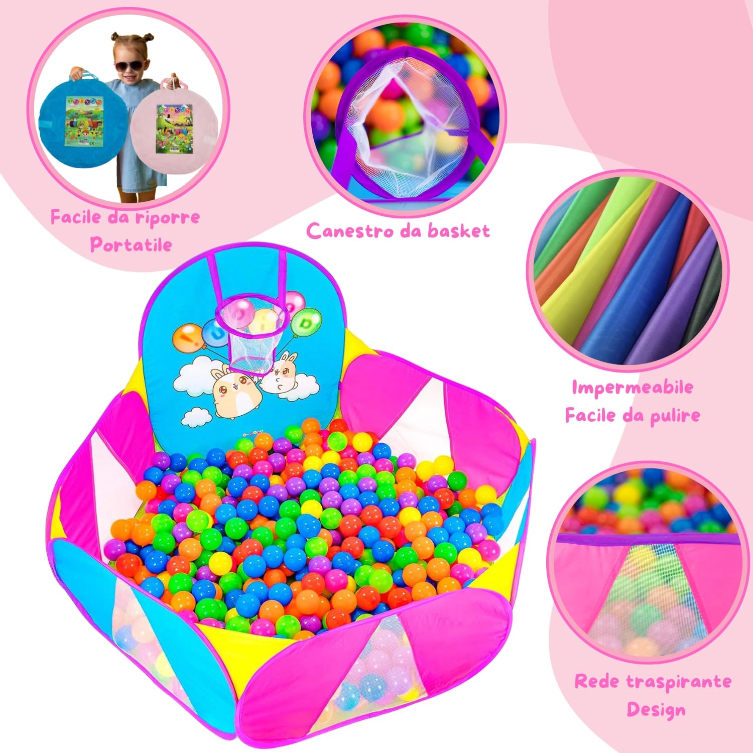 Vasca per palline per bambini, vasca da bagno per bambini (palline non incluse) T-1106bg