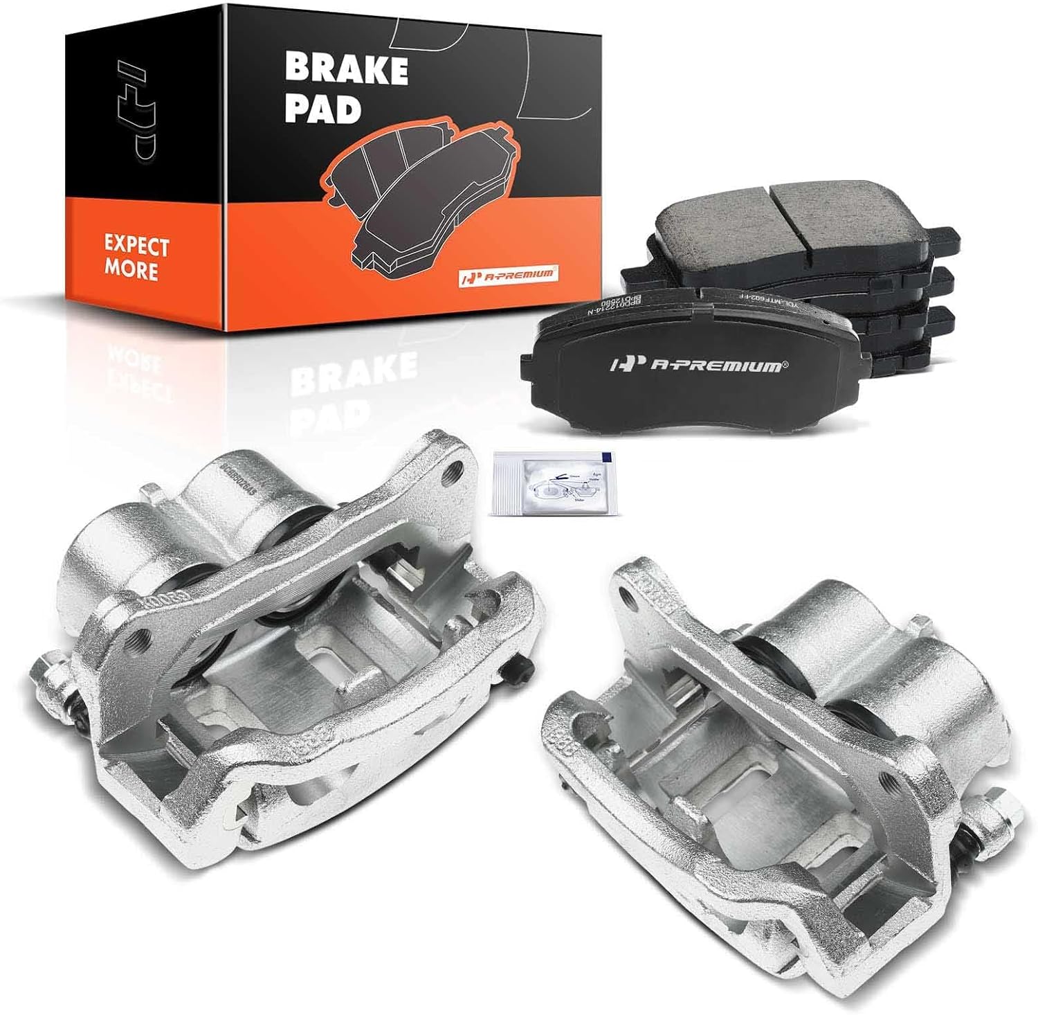 A-Premium Front Disc Brake Calipers with Ceramic Pads Compatible with Ford Edge 2011-2014 Mazda CX-9 2007-2015 Lincoln MKX 2011-2015 6-PC Set