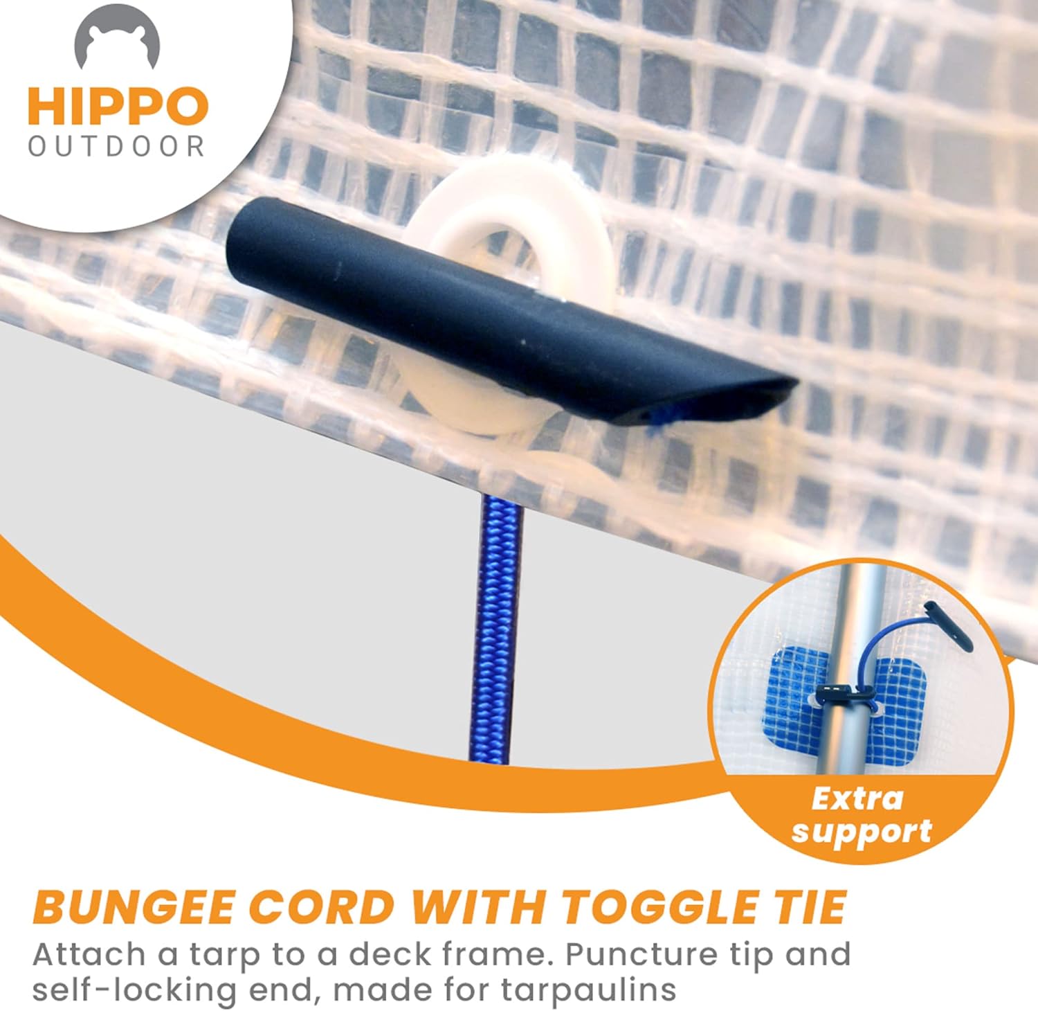 Bungee Cord with Toggle tie - Flex for Tarpaulins Canopies, Flex tie Down, Heavy Duty Elastic, Chock Absorber for tarps, 12 inch, 10-Pack (6620)