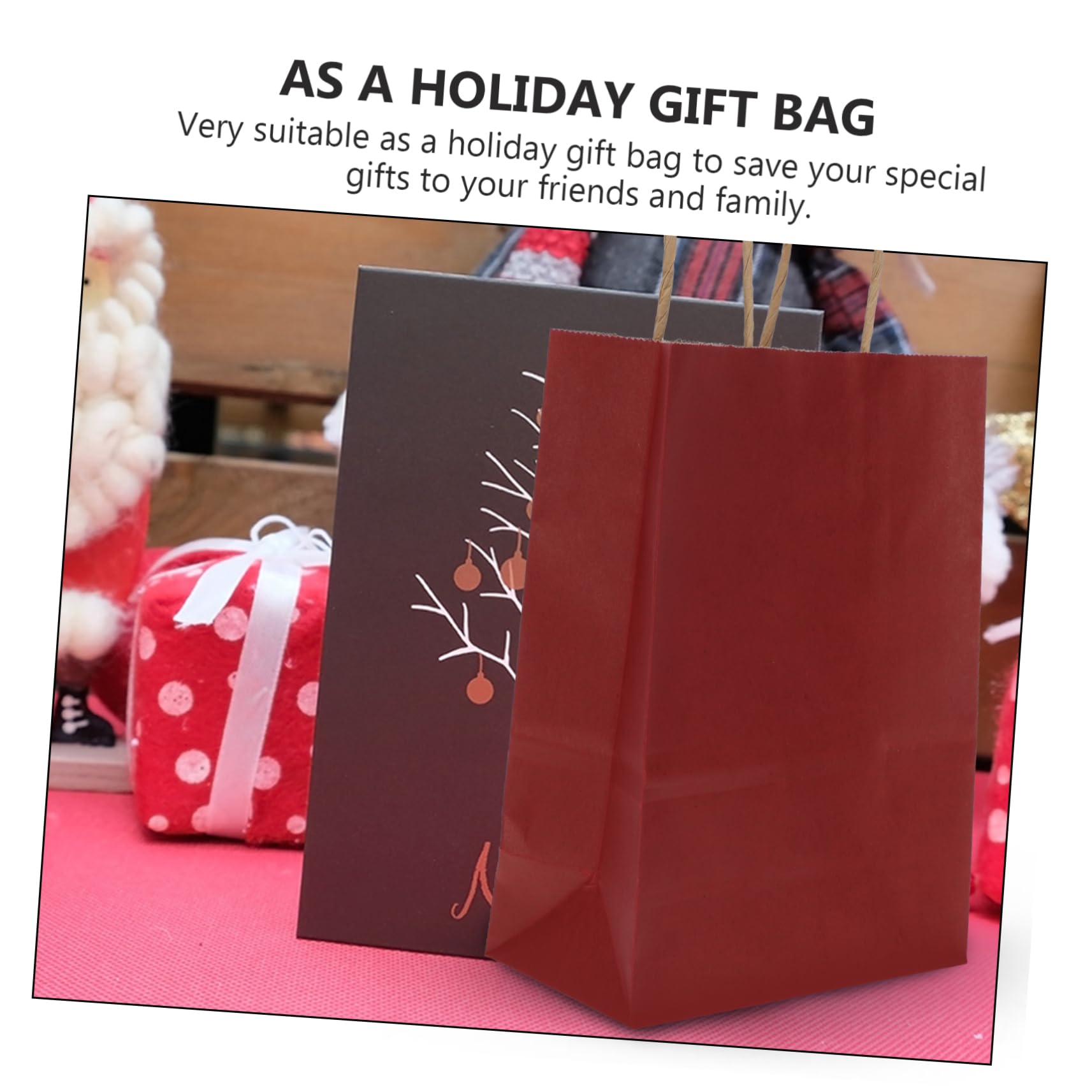 FRCOLOR 48 Piezas bolsa de papel kraft christmas bag bolsas navideñas bolsas de papek de cumpleaños para de embalaje sacos papel de paquete de navidad