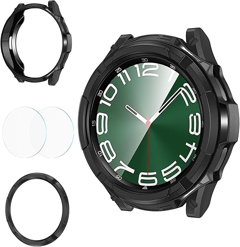 Miniatura 9 de Goton Accesorios 3 en 1 para Samsung Galaxy Watch 6 Classic Protector de pantalla de 1.850 in, carcasa resistente de TPU + 2 protectores de pantalla