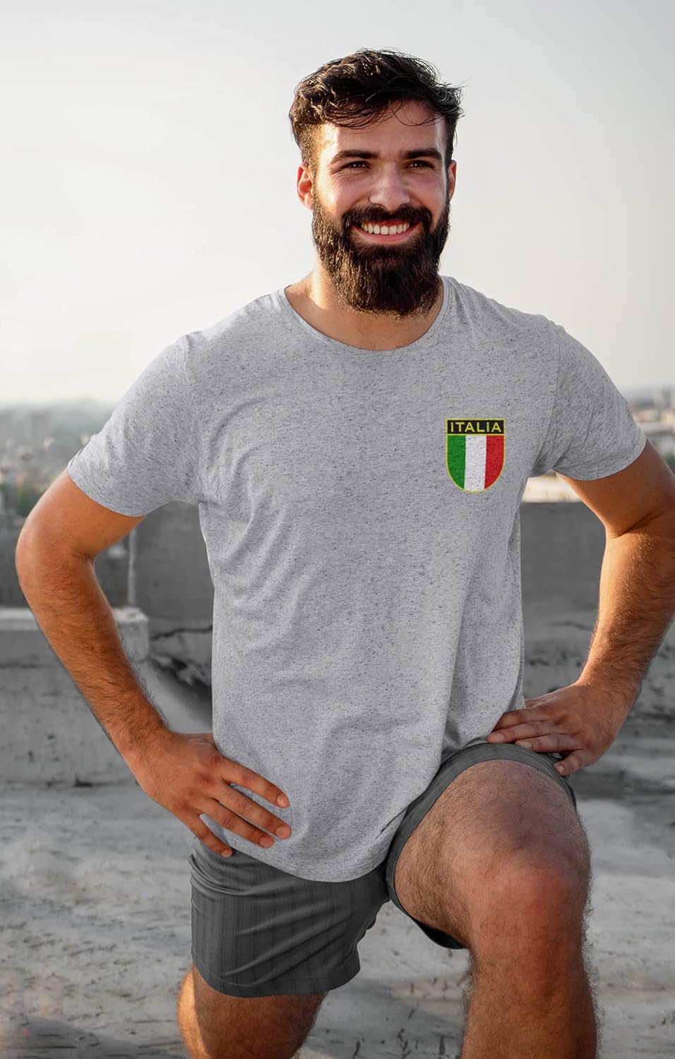 Pop Threads Italy Soccer Retro National Team Graphic Tee T-Shirt for Men - Image 5