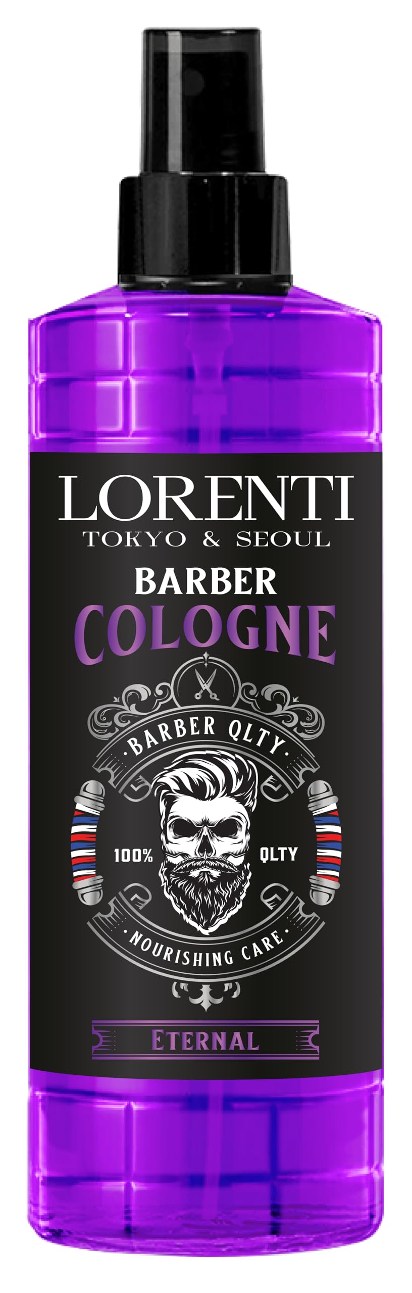 LORENTI TOKYO & SEOUL Barber Cologne ETERNAL 400 ml | spray po goleniu dla mężczyzn | woda zapachowa do golenia dla mężczyzn - Barber Eau de Cologne z praktycznym dozownikiem z pompką | orzeźwiający i