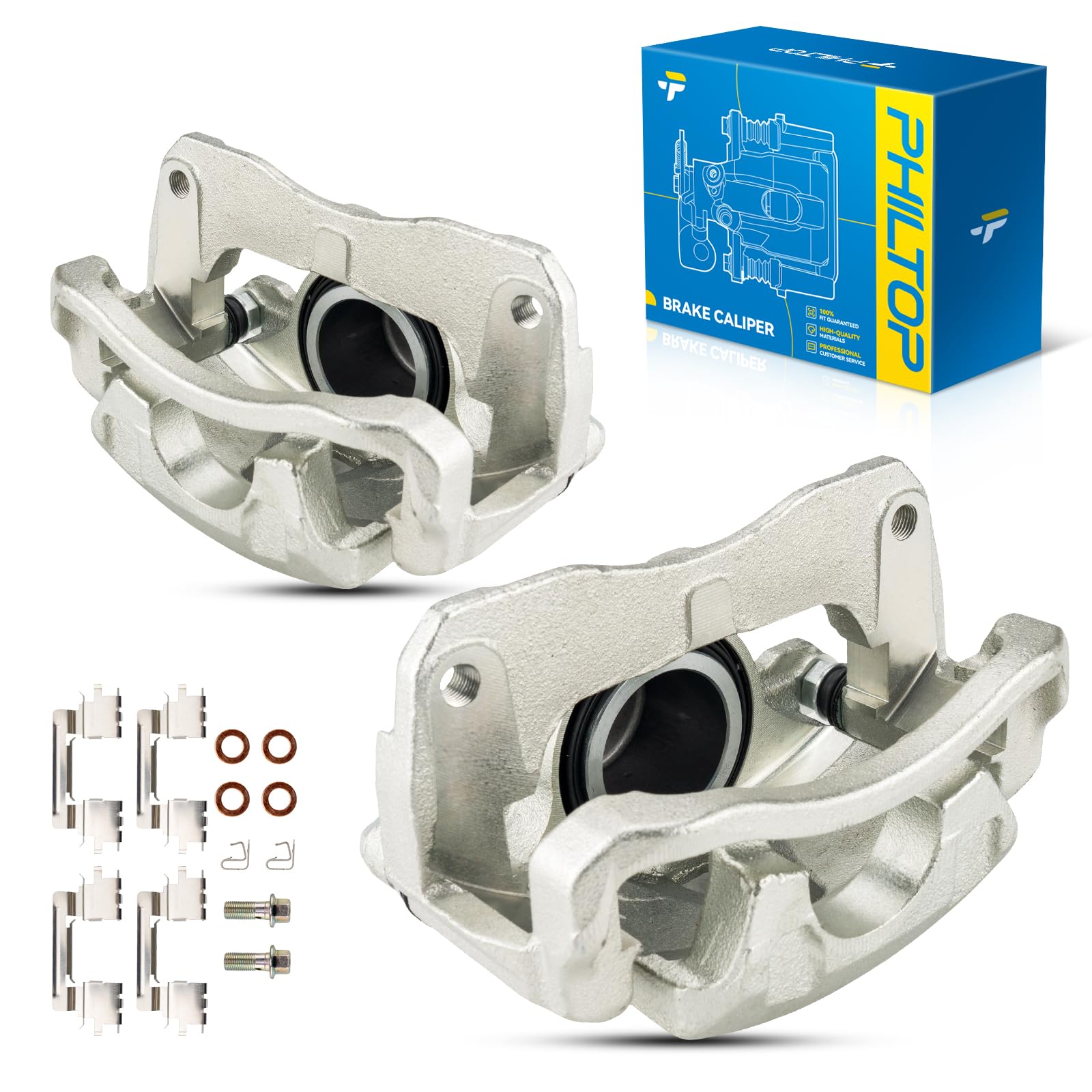 PHILTOP 19-B2715 19-B2714 Front Disc Brake Caliper Assembly Fit for Toyota Solara 2004 2005 2006 2007 2008, Sienna 2009-2010, Camry 2005-2006, Avalon 2005-2007, Sienna 2004-2007
