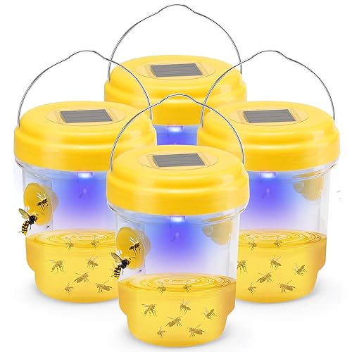 Wasp Trap, Solar Wasp Traps Outdoor Hanging, Reusable Yellow Jacket