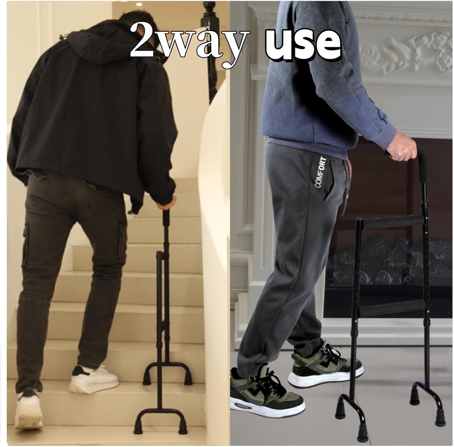 Stair Climbing Assist Cane for Elderly People, Step-Type Stair Walker Stair Walkers for Seniors Stair Lift Stability Cane
