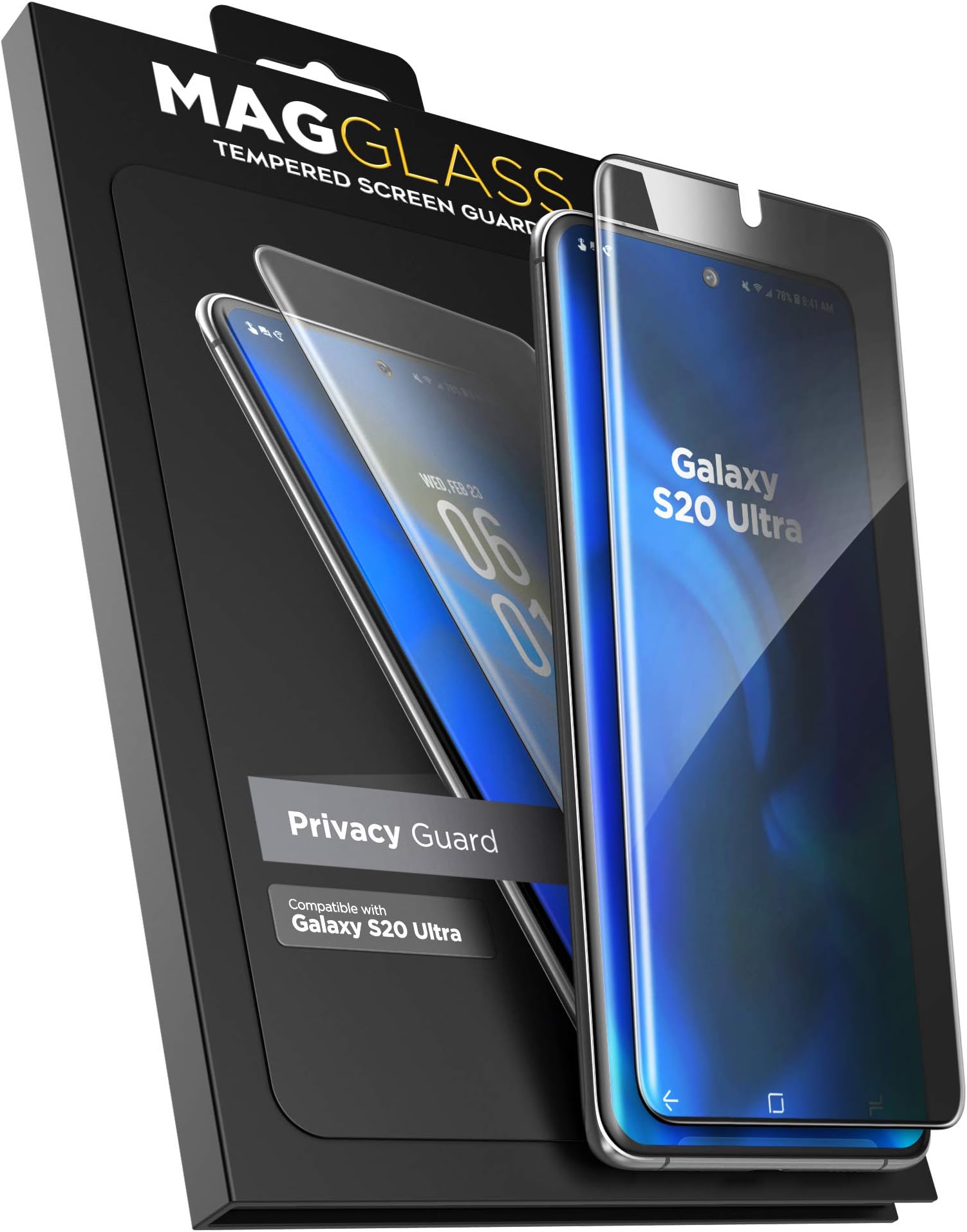 magglass Galaxy S20 Ultra Privacy Screen Protector - Anti Spy Fingerprint Resistant Tempered Glass Guard for Samsung S20 Ultra 6.9 (NOT compatible with the in-screen fingerprint reader)