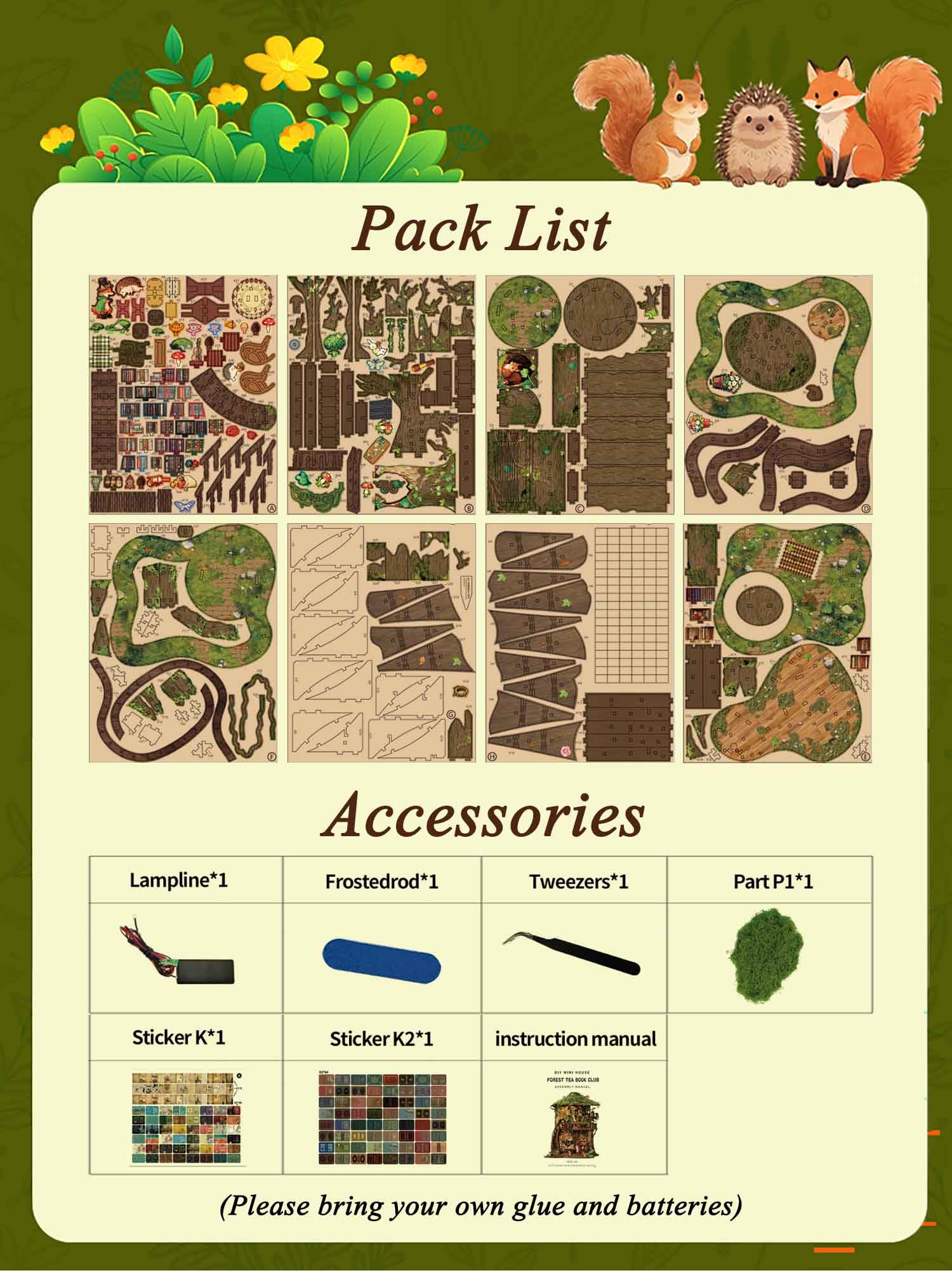 Rotbakmin - Kit di angoli per libri per Aduts, adolescenti, casa in miniatura fai da te, biblioteca, casa delle bambole, libro 3D in legno, piccolo edificio mini diorama, decorazione per libreria con