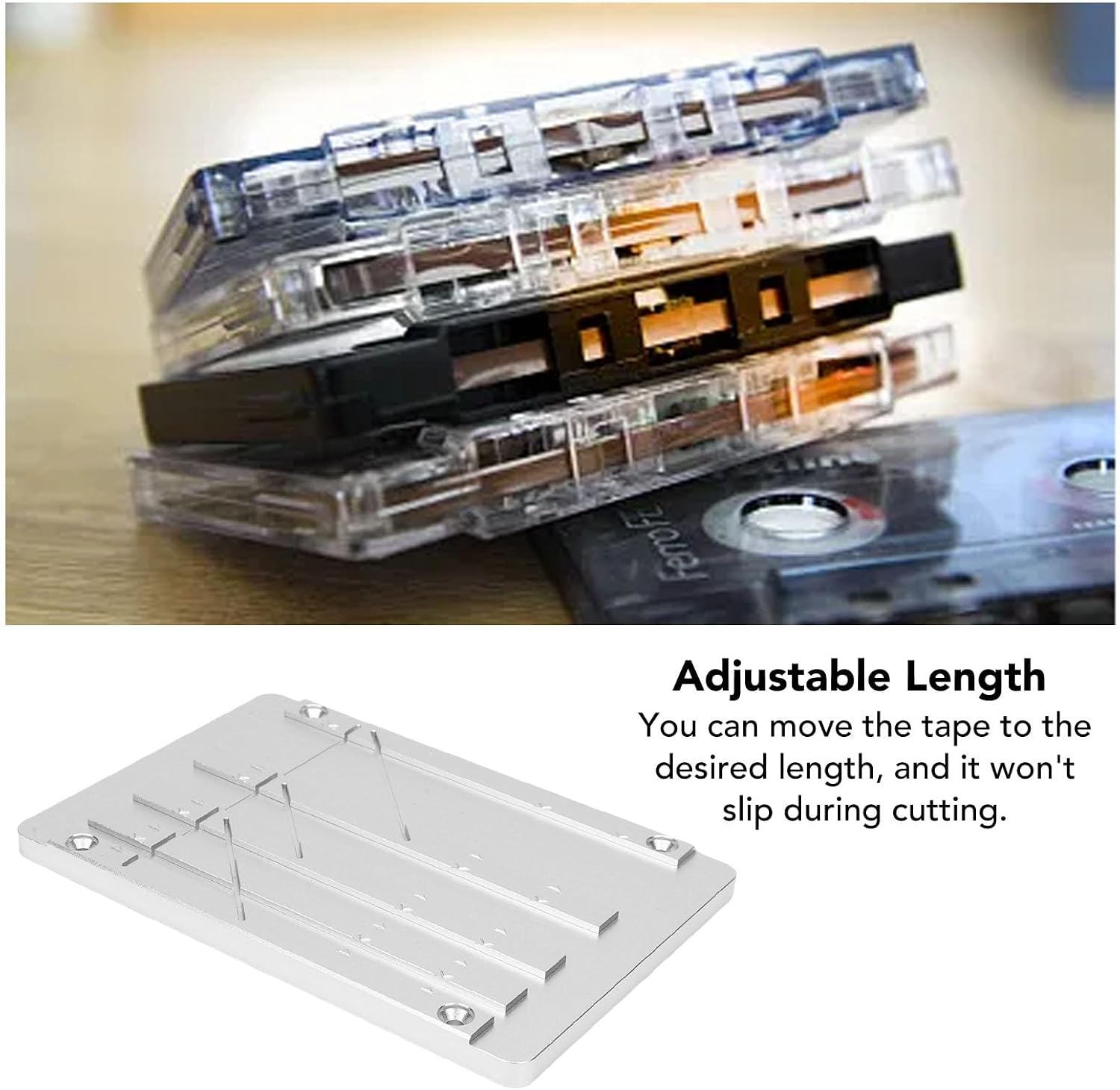 Tape Splicing Block Kit, CNC Aluminum Alloy Repair Block for 1in 1/2in 1/4in 1/8in Reel to Reel Tapes, Universal Fit for Sonido Studio Use, Christmas for Audiophiles (Yellow) image 2