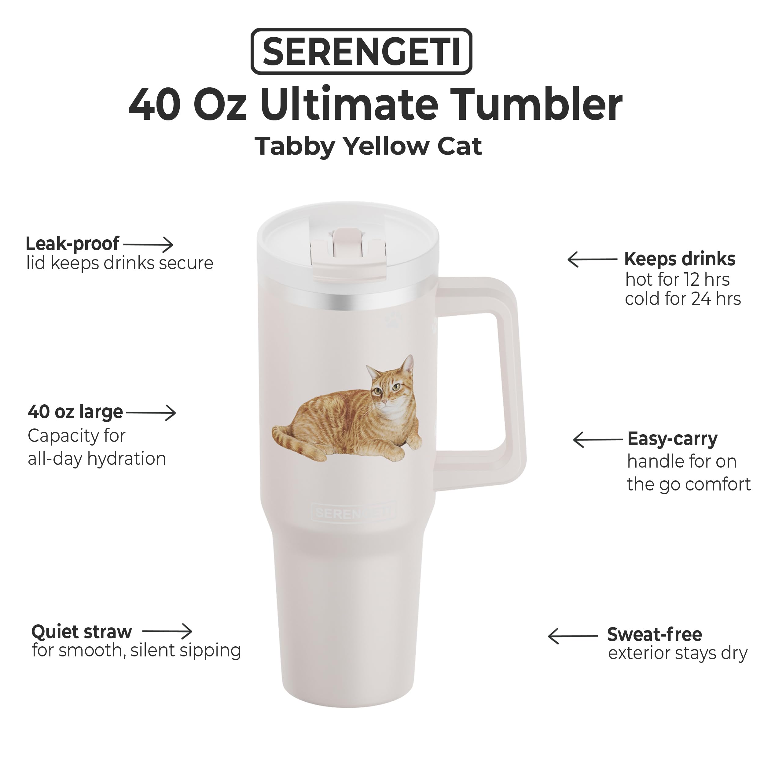 Amazon.com | SERENGETI 40oz Ultimate Tumbler with Handle and Straw