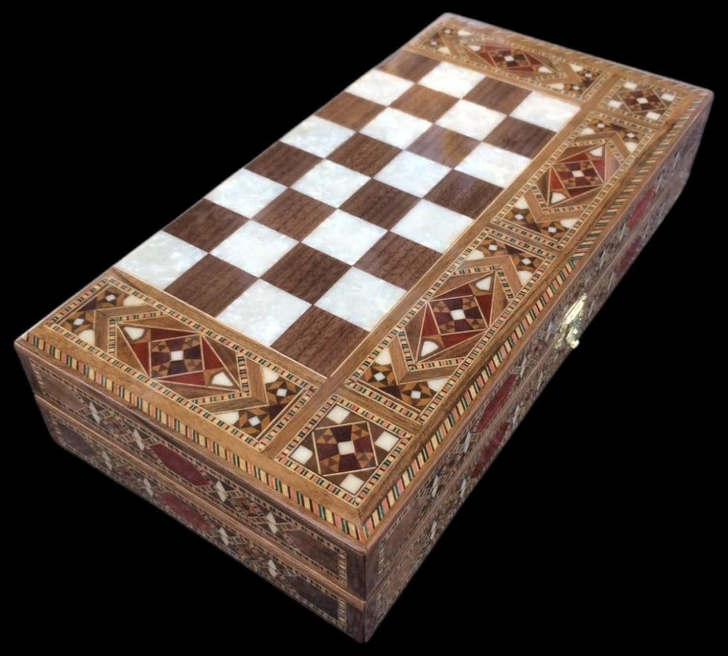 Luxury Backgammon Set for Adults Solid Inlaid Wood Game Board Checkers Handmade Game Sets - Gift for Dad, Husband, Anniversaries