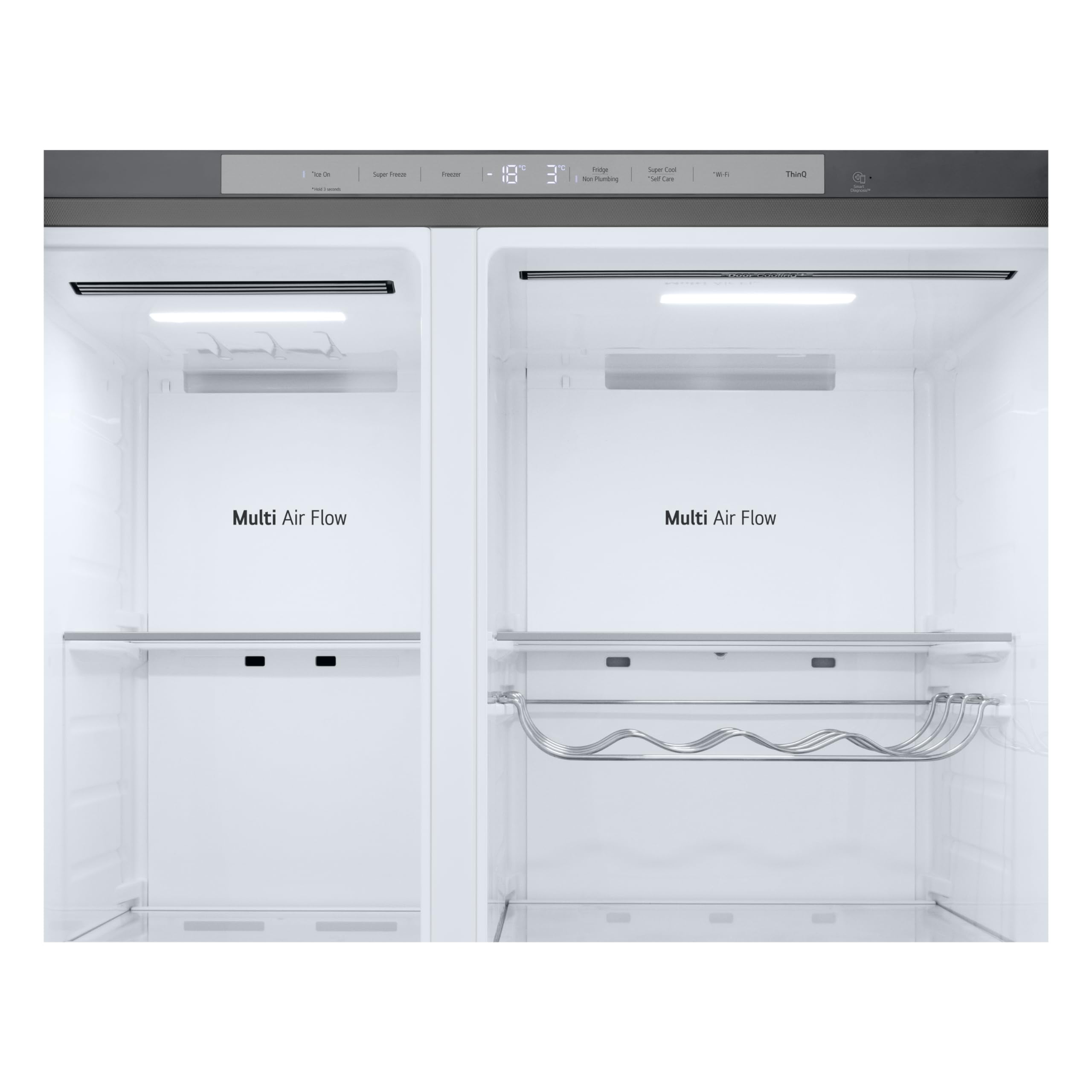 LG GSLE81PYBC Side-by-Side Kühlschrank mit Gefrierfach (628 L, Energieklasse C) mit Eis- und Wasserspender, Multi-Airflow, DoorCooling+, Silber