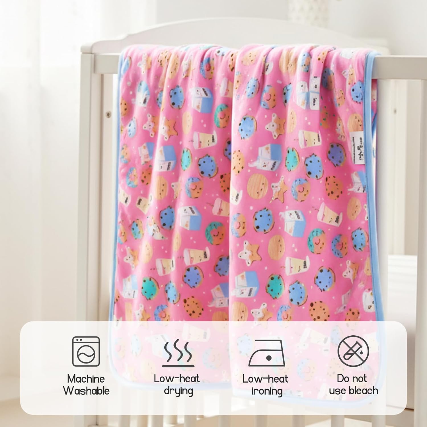Supersoft Baby Blankets for Girls Boys, Rayon Made from Bamboo Baby Quilt - Breathable & Hypoallergenic Blanket for Bedding Crib Stroller 30"x40" (Pink Dessert) - Image 4