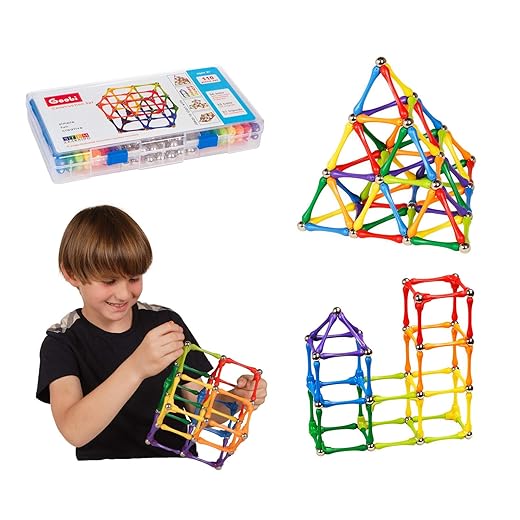 Goobi 110 Piece Construction Set with Instruction Booklet | STEM Learning | Assorted Rainbow Colors
