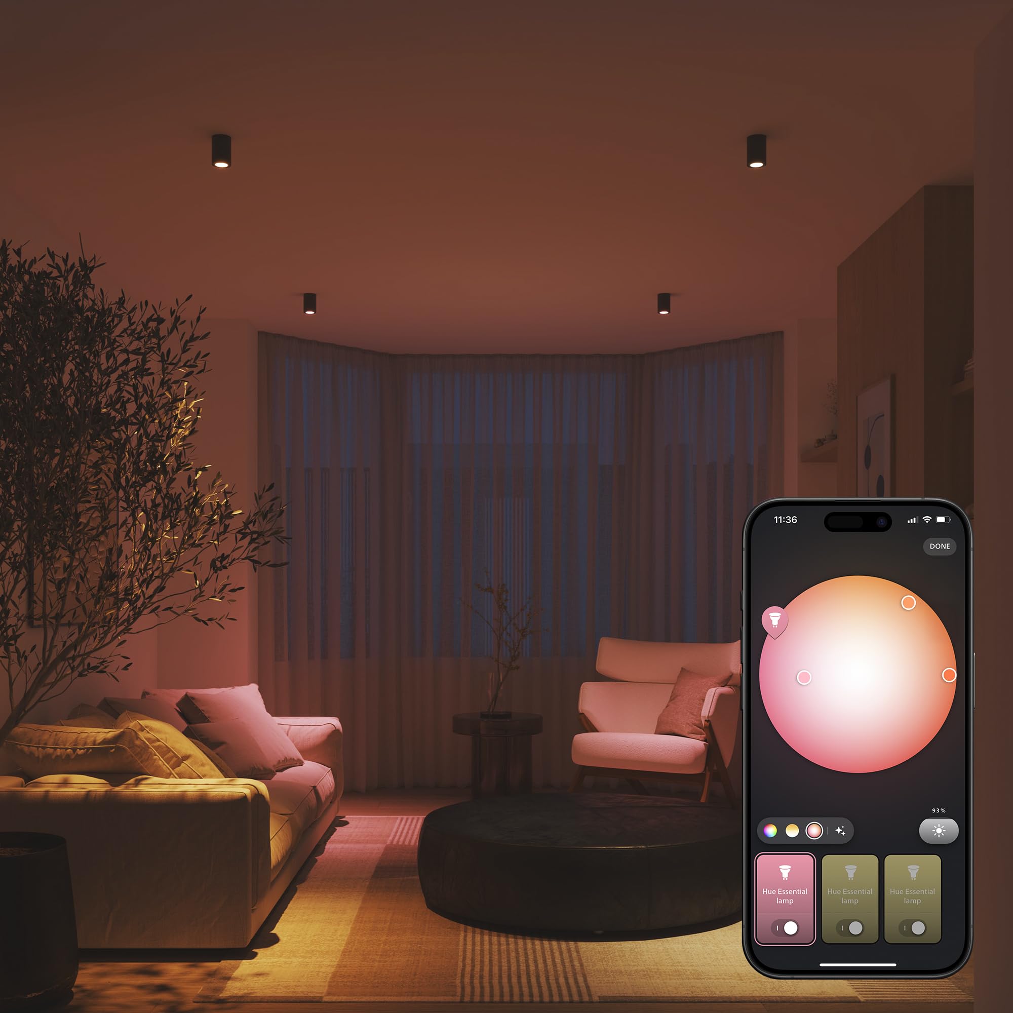 Philips Hue Essential Lot de 3 spots GU10 345 lm