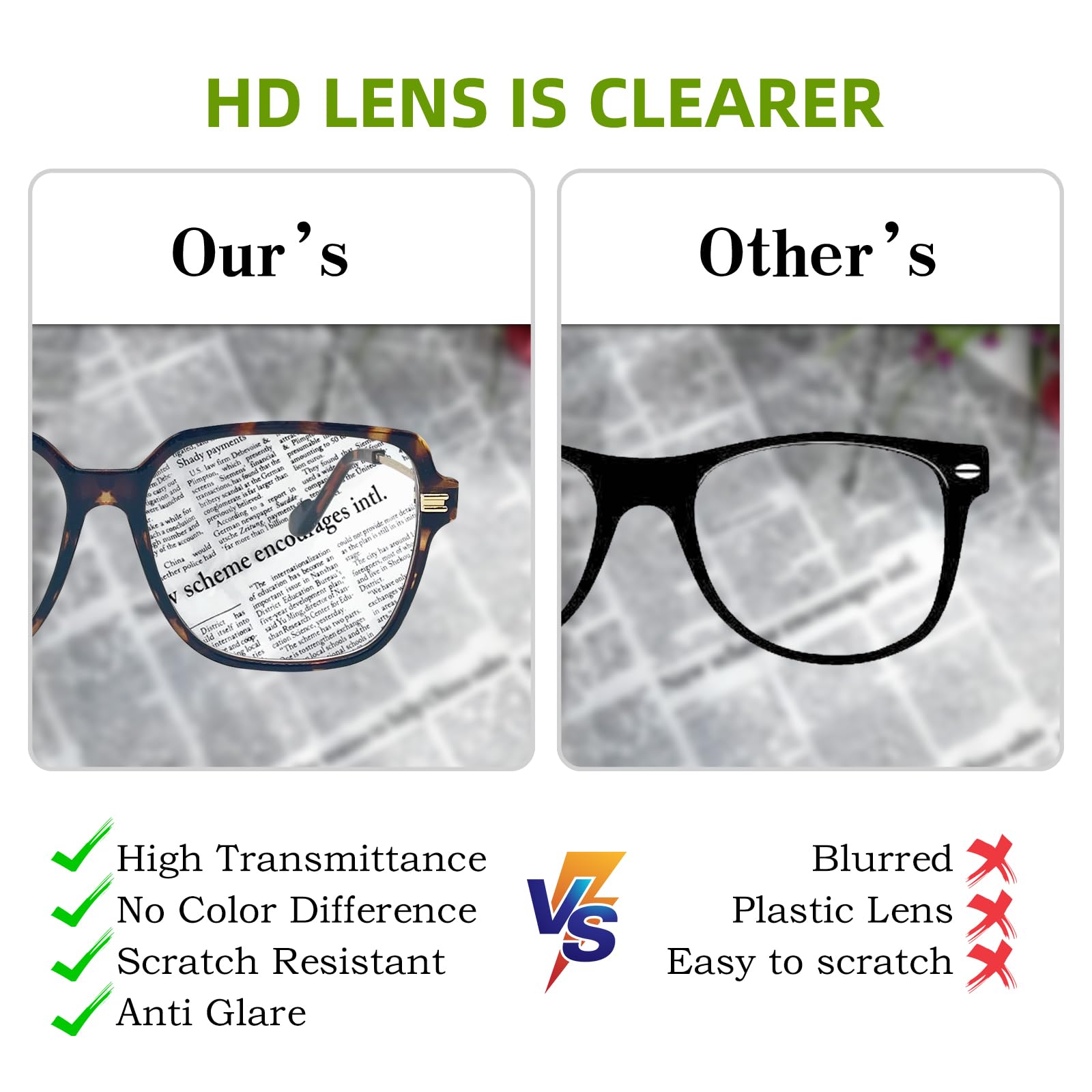 KAEOISFU Oversized Square Reading Glasses for Women Big Frame Blue Light Blocking Readers, Stylish Large Anti Glare Eyeglasses - Image 4