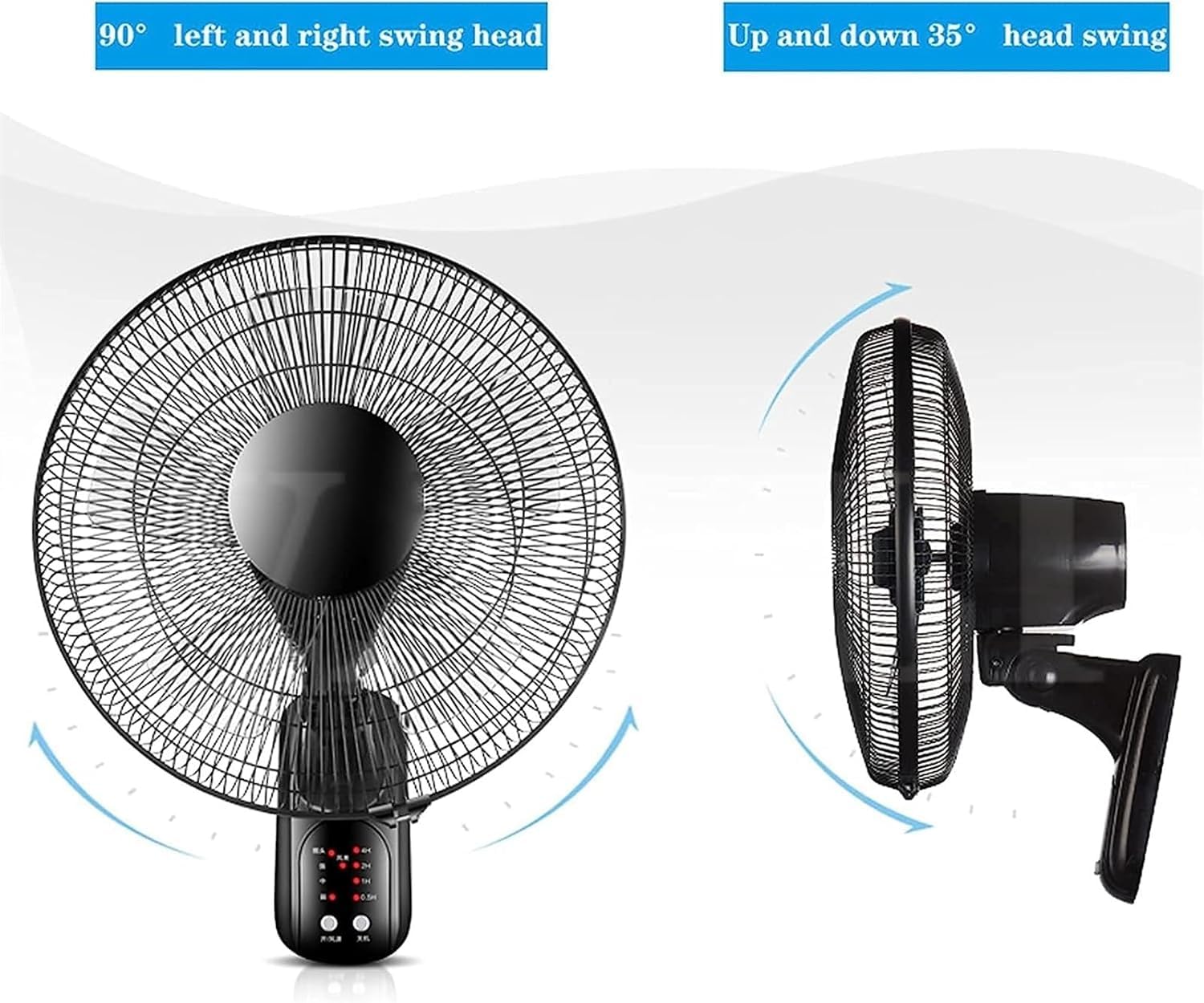 Ventilador De Pared, Ventilador Oscilante De Pared De 16", Ventilador Industrial De Pared Con Temporizador Y Control Remoto, Ventilador De Refrigeración Eléctrico Con 3 Velocidades Para El Hogar, La