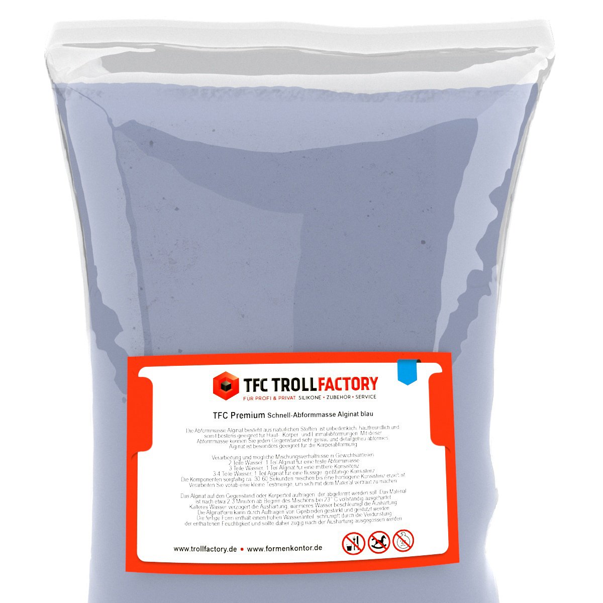 Alginat Premium I Schnellabformmasse I Pulver, feinkörnig I 3-4 Minuten I blau (25 kg)