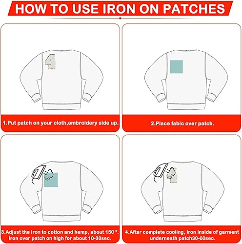 Miniatura 9 de Kare & Kind Parches bordados de felpilla para planchar con números, para coser o planchar para ropa, camisas, uniformes, vestidos, chaquetas,