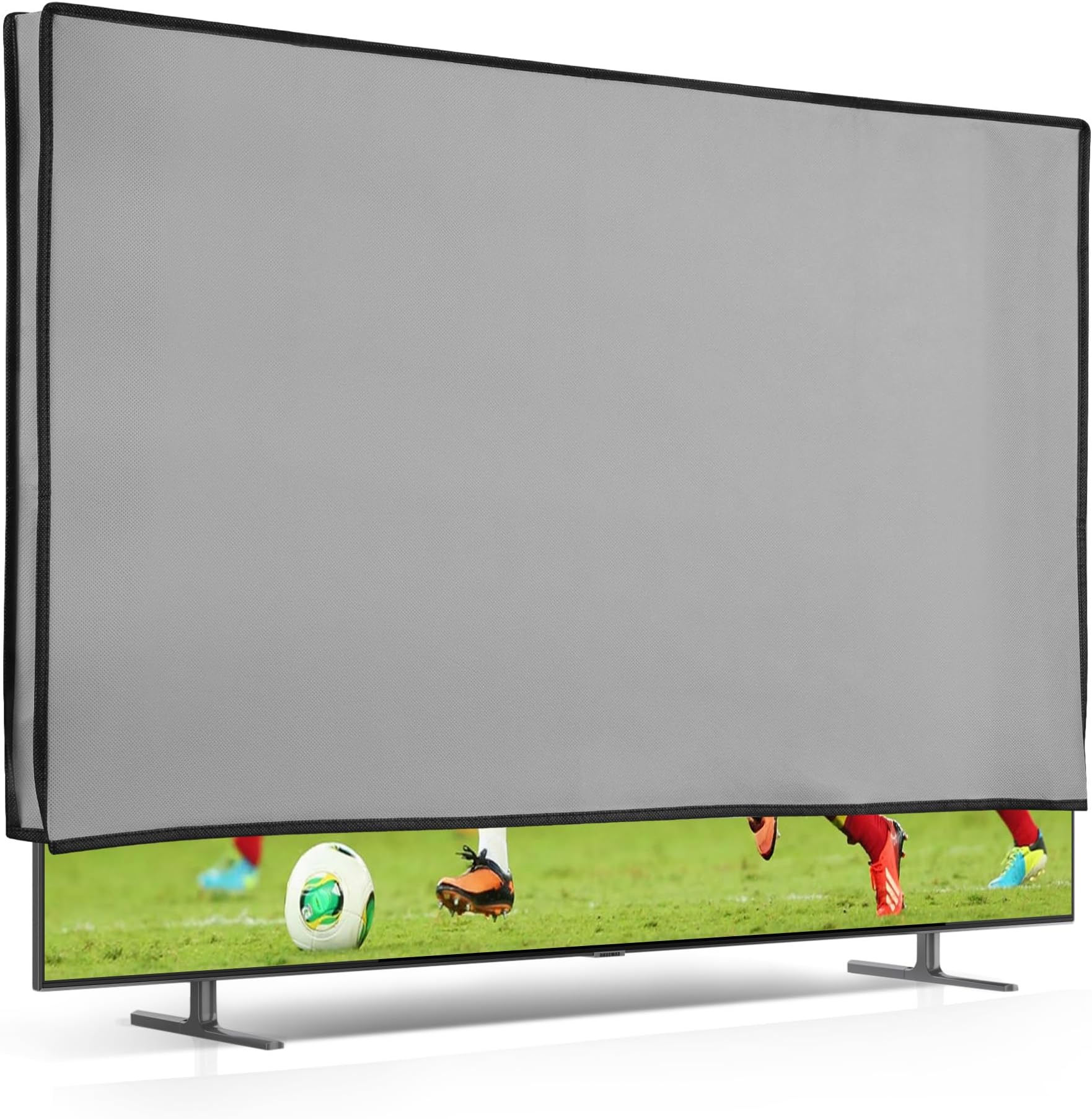 - kwmobile Indoor 85" TV Cover – Television Dust Cover Screen Protector – TV Screen Dust Protection – Synthetic Fabric Light Grey