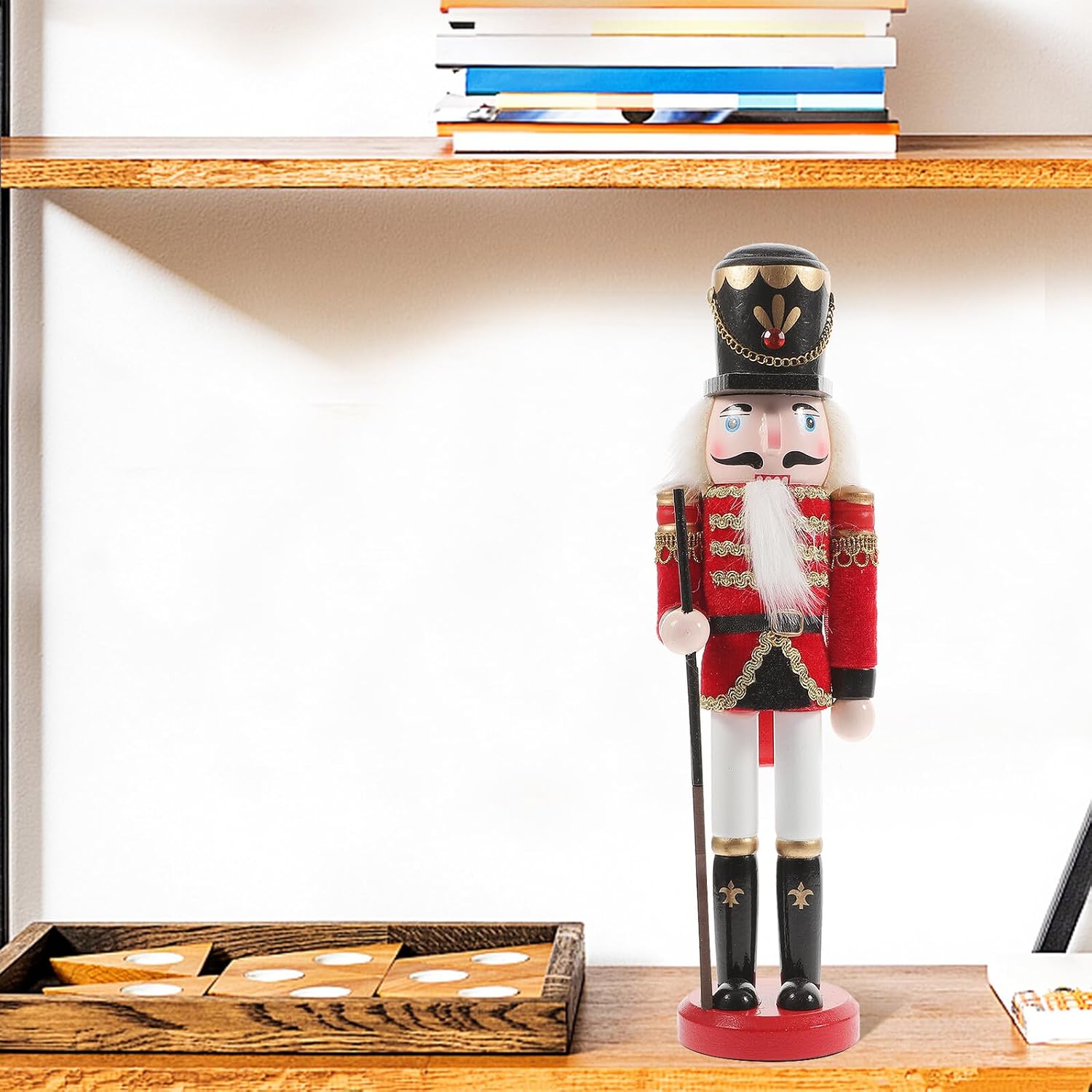 Wooden Nutcracker Christmas Decor Figurine Small Nutcracker Soldier Ornament Tabletop Decoration for Festive Home Display