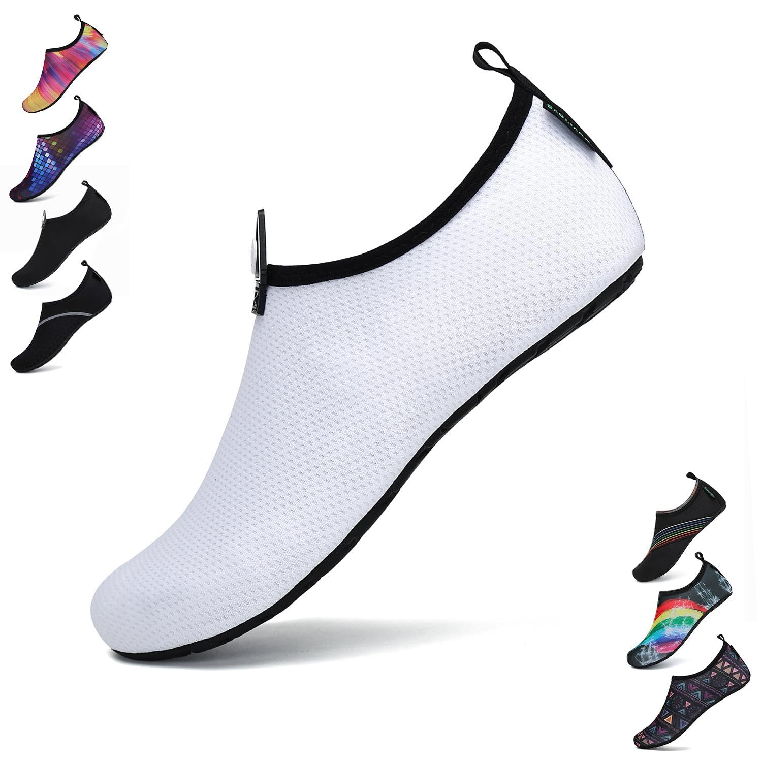 SAGUARO Escarpines Hombre Mujer para Buceo Snorkel Surf Natación Piscina Vela Mares Rocas Río Zapatos para Agua Calzado Playa Zapatillas Deportes Acuáticos(Blanc, 38/39 EU)