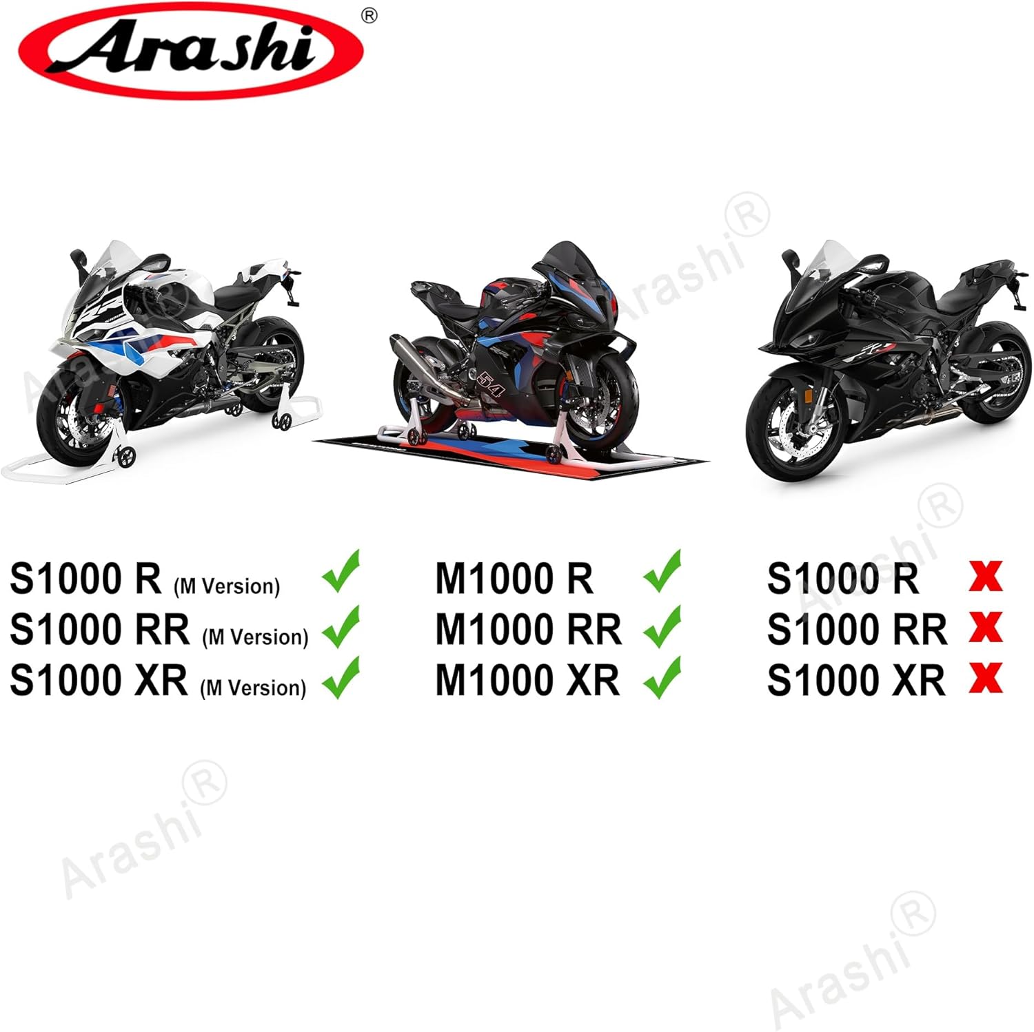 Arashi Front Wheel Rim for BMW M1000R M1000RR M1000XR 2019-2025, Motorcycle Replacement Accessories Parts Gloss Black