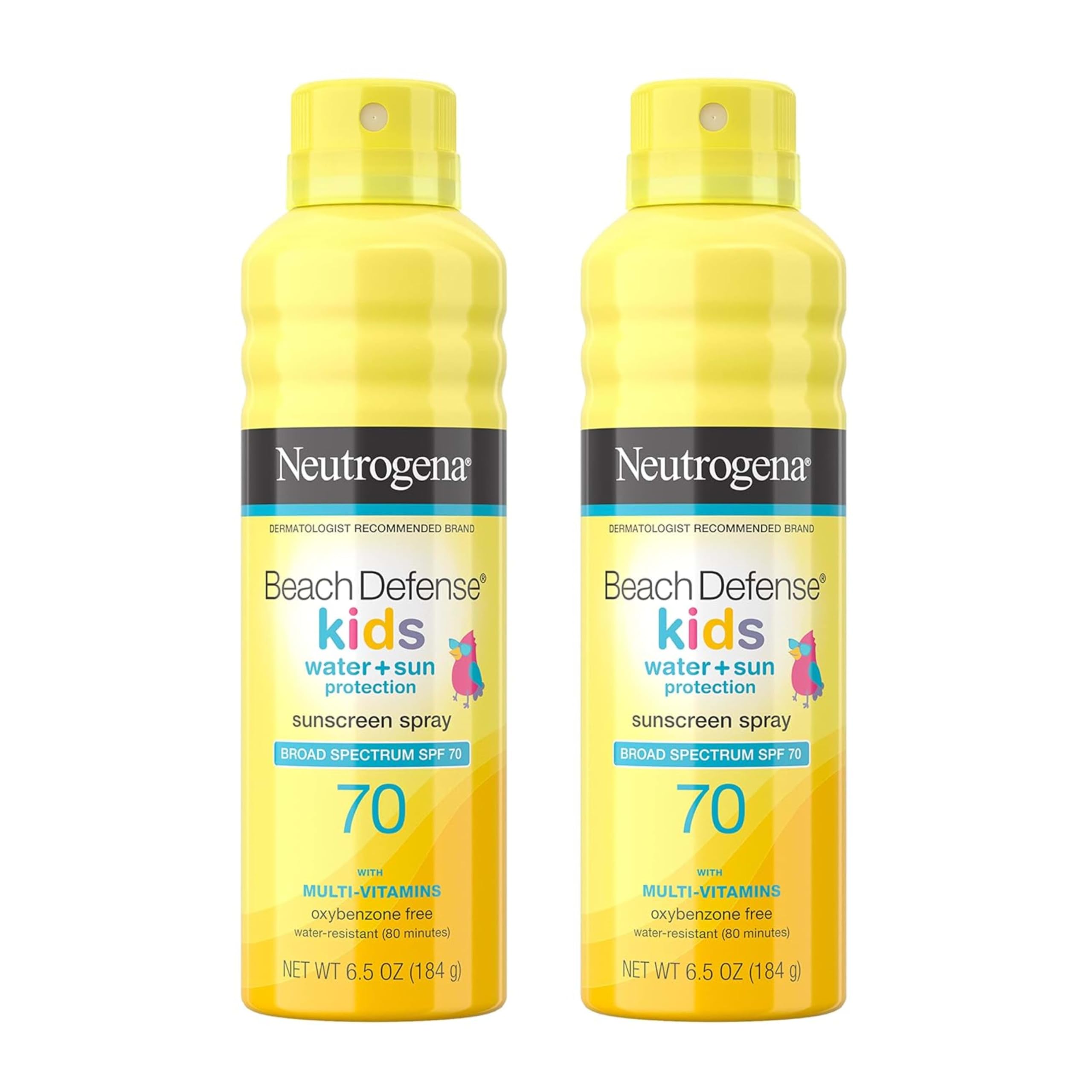 Neutrogena Beach Defense Kids Sunscreen Spray SPF 70, 6.5 oz, 2 Pack