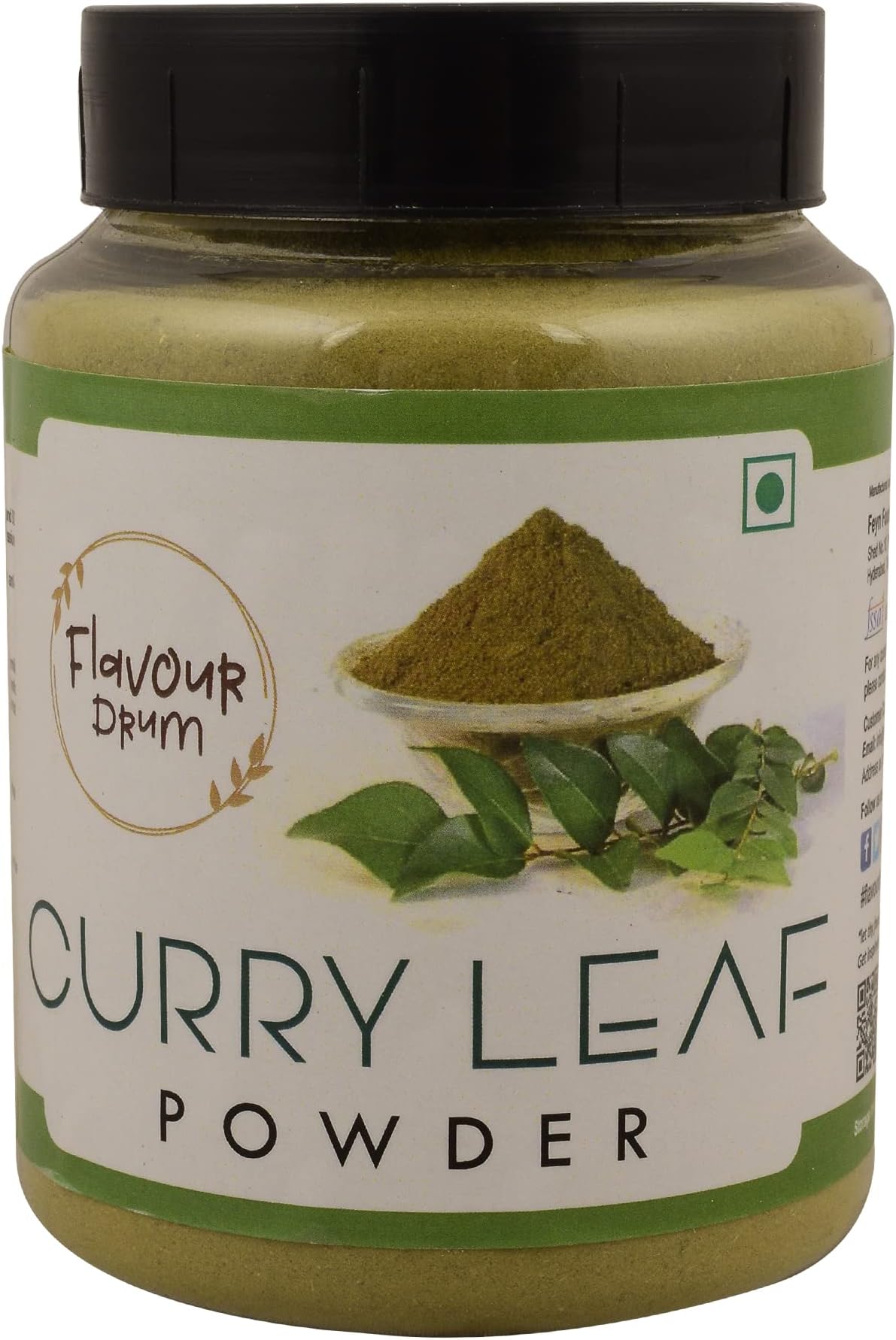 Flavour Drum Dehydrated Curry Leaf Powder | Pure & Dry Curry Leaf Powder Powder | Extracted from Natural and Fresh Curry Leaf | Vegetable Powder Seasoning | Best for Cooking, Baking & More
