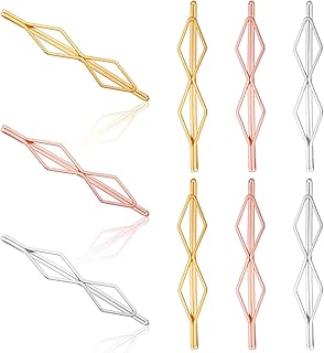 PAGOW 9pcs Metal Bobby Pins Hair Clips, Fashion Metal Decorative Bobby Pins for Women Kitsch Hair Accessories Pin?Gold3, Rose Gold3 and Silver3)