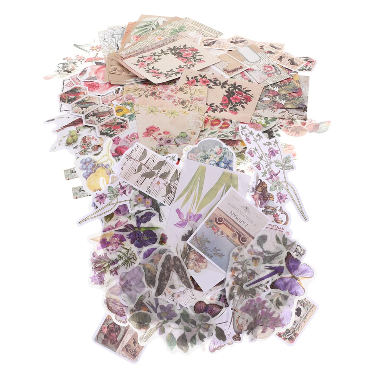 NUOBESTY 2sätze Vintage Pflanzen Und Blumen Scrapbooking Aufkleber Set Selbstklebende Dekorative Papiere Für Journaling Handwerk Und Fotoalben Für Scrapbook-projekte