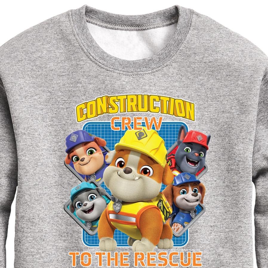 HYBRID APPAREL - Paw Patrol - Rubble & Crew - Construction Crew to The Rescue - Toddler & Youth Crewneck Fleece Sweatshirt3