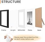 upsimples 4x6 Picture Frame Set of 10, Display Pictures 3.5x5 with Mat or 4x6 Without, Multi Photo Frames Collage for Wall or Tabletop Display, Black