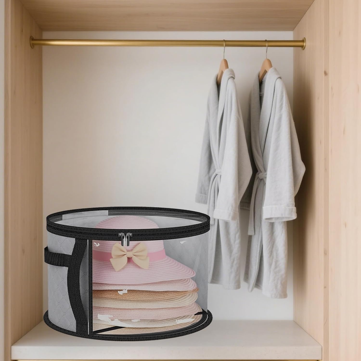 Hat Organizer Bag - Oversized Clear Travel Storage for Caps and Cowboy Hats