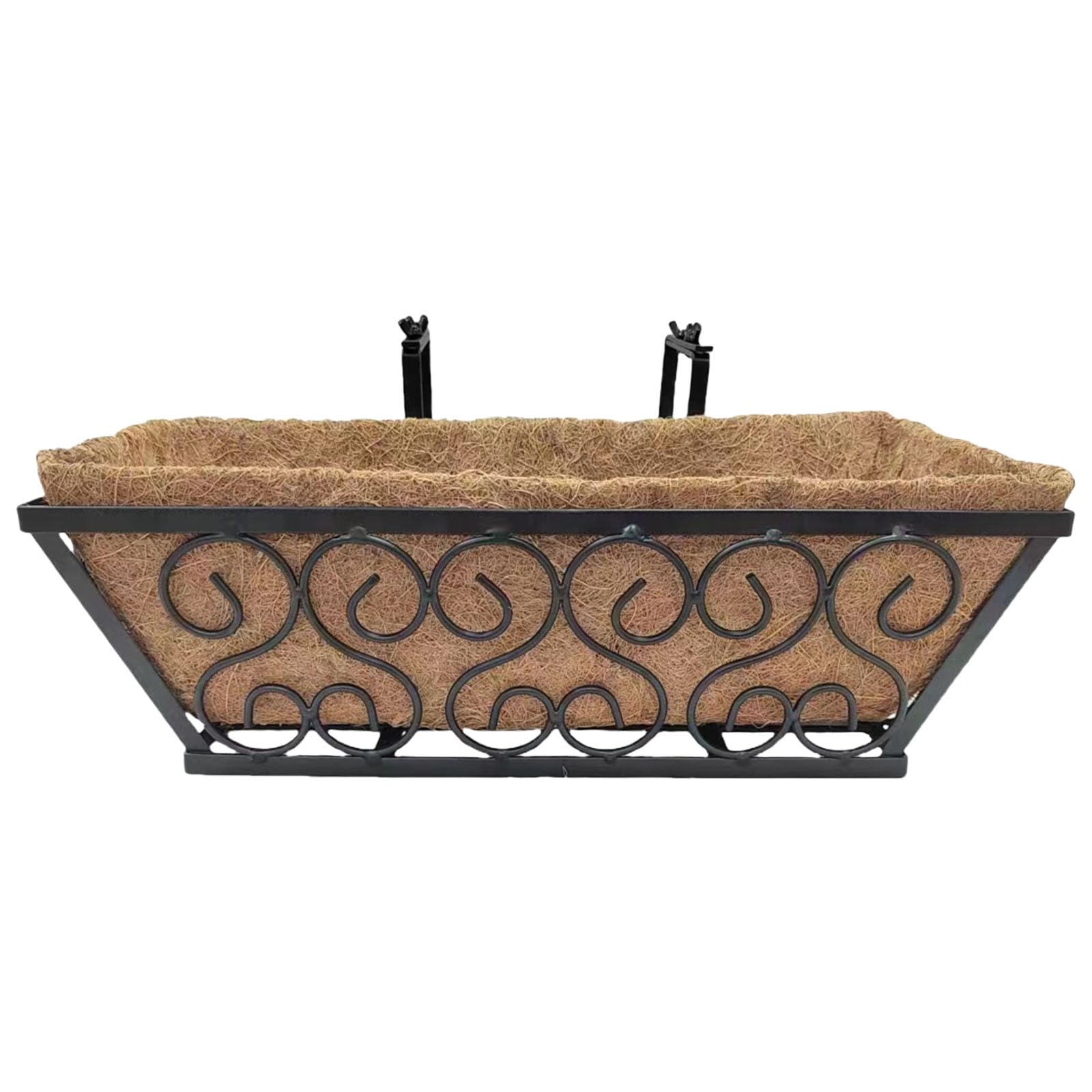 Shurhome Durability Wrought Iron Planter Decorative Plant Holder Hanging Gardens Basket for Patios Yard Balconies Plant Holder