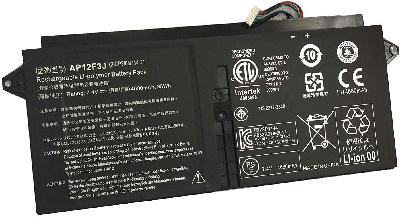 Wefly AP12F3J Laptop Battery Compatible for Acer Aspire S7 Ultrabook S7-191-53314G12ass S7-391-53314G12aws S7-391-53314G25aws 13.3″ Ultrabook S7-391 S7-392 S7-393 Series 2ICP3/65/114-2 Laptop Battery