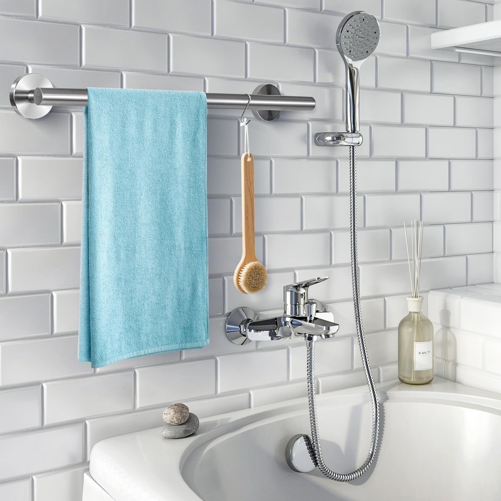 Porte-Serviettes Mural 30 Cm Acier Inox 304 Brossé – Fixation Visée – Anti-Rouille Salle De Bain & Cuisine